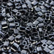 Black Lined Crystal Miyuki Cube Bead