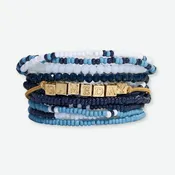 Bracelet Stack Game Day Light Blue + White + Navy