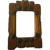 American Arts and Crafts Hickory Wood and Rosehead Nail Frame