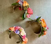 Prom wrist corsage- metal cuff wristlet — Vera Flora