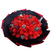 “Rose Strawberries” – Fruit Arrangement with Strawberries & Roses