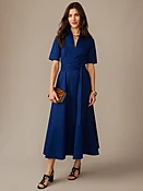Nautical_Navy Solid Lily Dress | Women's Dresses | J.McLaughlin