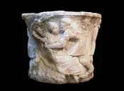 1st Century to 16th Century Italian Limestone Well Head "Rape of the Sabine Women"
