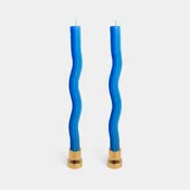 54 Celsius - Wiggle Candles - Blue (2 Pack) - 11" Vibrant Taper Candles