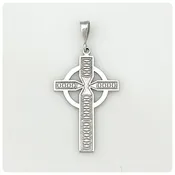 14K White Gold Celtic Cross, Saro, 2000