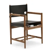 Borge Mogensen The Spanish Armchair Black Vegan Leather with Oiled Walnut