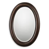 Avara Dark Bronze with Gold Undertones Mirror | Modern Oval Polystyrene Frame Bathroom Vanity Mirror Mounted Vertical or Horizontal (22 in. W x 29 in. H x 1 in. D)