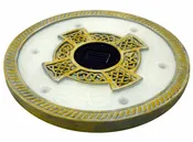 Set of 3 Solar Power 6 LED Round Desert Sand Stepping Stones 33957/3