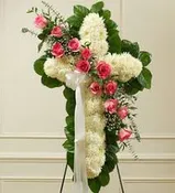 30" PINK AND WHITE CROSS