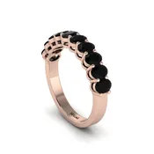 10 Stone Black Diamond Oval Cut Wedding Band Ring - Harriet No. 8