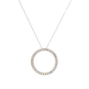 10K Two-Tone Gold 1.11tcw Diamond Circle of Life Pendant Necklace, 18"