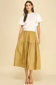 Alice poplin skirt in taupe