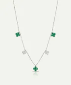 Aanika V. Emerald & Diamond Floral Station Necklace - 1.04 Ct. T.W.