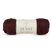 Sensy Super Soft Saver Yarn – Coffee Brown Acrylic Yarn, Medium #4 Worsted Weight, 190 Yards