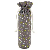 14" Confetti on Black Fabric Wine Gift Bag