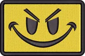3″ x 2″ Evil Grin – Yellow with Velcro® backing