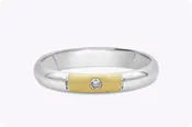 0.06 Round Brilliant Cut Diamond Flushed Men's Wedding Band Ring