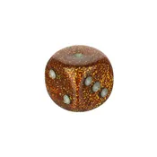 12mm Round Corner Mini Glitter Dice - Gold With Silver Dots