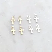 10mmx4mm Sterling Silver or 14K Gold Filled Dainty Egyptian Ankh Life (4pc)