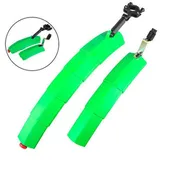 2PCS Mountain Bike Cycling Front Rear LED Mudguard Set Foldable Bicycle Bike Fender Taillight