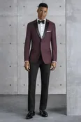 Burgundy Empire Tuxedo Kenneth Cole | Style 201 — AVA Formals and Laney Bridal