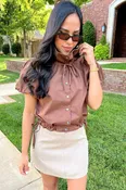 Autumn Grove Puff Sleeve Top