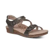 Aetrex Jillian Womens Sandal Gunmetal Casual Comfort