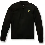 1/4 Zip Pullover Sweater with embroidered logo [NJ007-6556/SJV-BLACK]