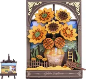 Golden Sunflower w/ LED Lights - 3D Wooden Puzzle