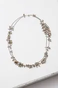Cluster Necklace, sterling silver and 14k gold fill