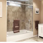1050 Series Frameless Chrome Clear Glass Tub Door  55-1/8″ to 59-1/8″ W X 57-3/8″ H