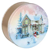 All Decked Out Cookie Tin — 7-3/16" dia. x 2-5/8" ht