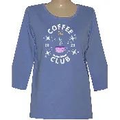 Cozy Coffee Club 3/4 Scoop Neck