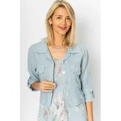 POCKET CROP LINEN JACKET