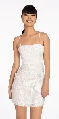 3 D Floral Tulle Embroidered Foldover Sheath Dress