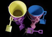 Large Assorted Plastic Pail and Shovel Set