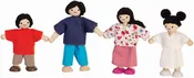 Asian Posable Doll Family Set of 4 Miniatures