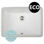 UBuilder Series UCR60-ECO-W Rectangular Porcelain Ceramic Sink Eased Wall - White (18" x 13" I.D. x 6" D.)