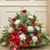 Thoughts and Prayer Fireside Basket-Red/White/Blue   91202