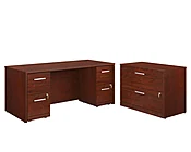 Sauder 72" x 30" 4-File Double Ped Desk/Lat File 430210