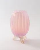 1950s Archimede Seguso Pink Opaline Scroll Tripod Vase
