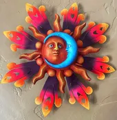 3D Sun Wall Art - Moon Smiling at Sun Wall Decor