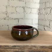 Breakfast Blue and Rust Red Soup Mug