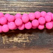BCB-1085 - Opaque Glass Beads, Pink Lipstick, 8mm | Strand