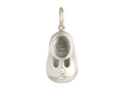 14K White Gold Diamond Baby Shoe Charm