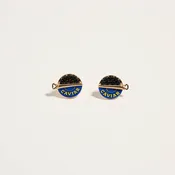 0.5 Inch Canned Caviar Post Earrings - Blue