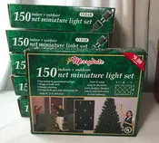150 Christmas Net Light Set Clear Steady Burning 6' x 4' New Tested