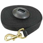 Lunge Line w/ Bolt Snap & Rubber Stop- Black