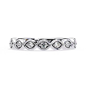0.21 Carat Round Shape 7 Stone Diamond Wedding Band