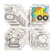 Construction Crew Mini Canvas & Paint Sets